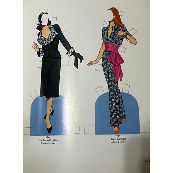 UNCUT Great Fashion Designs of the 40's Full Color by Tom Tierney 1987 - Picture 3 of 4